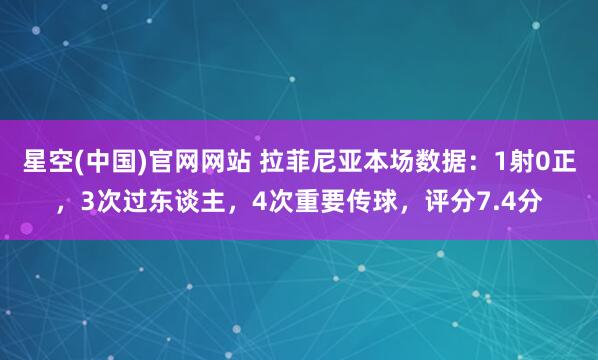 星空(中国)官网网站 拉菲尼亚本场数据：1射0正，3次过东谈主，4次重要传球，评分7.4分