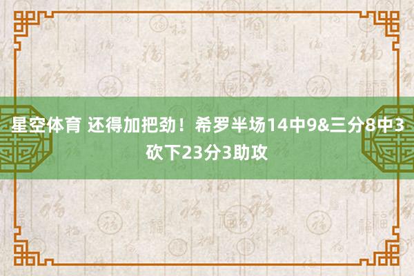 星空体育 还得加把劲！希罗半场14中9&三分8中3砍下23分3助攻