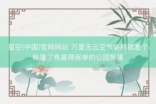 星空(中国)官网网站 万里无云空气崭新就差个帐篷了有莫得保举的公园帐篷
