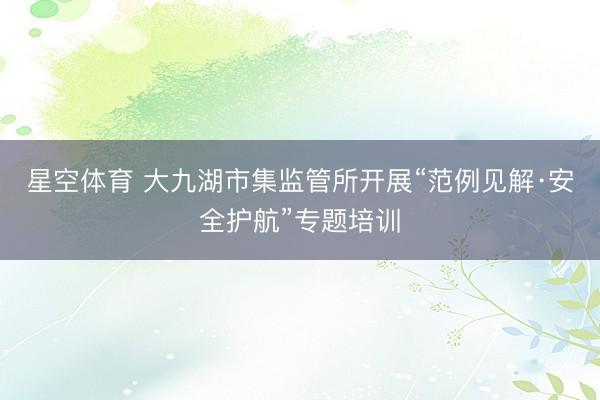 星空体育 大九湖市集监管所开展“范例见解·安全护航”专题培训