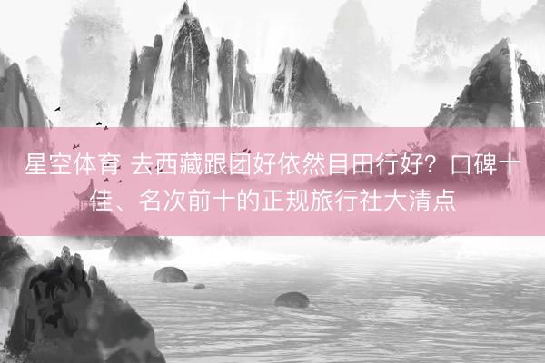星空体育 去西藏跟团好依然目田行好？口碑十佳、名次前十的正规旅行社大清点