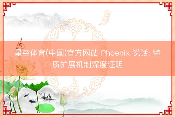 星空体育(中国)官方网站 Phoenix 说话: 特质扩展机制深度证明