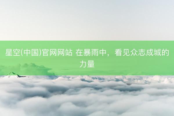 星空(中国)官网网站 在暴雨中,看见众志成城的力量