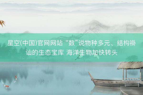 星空(中国)官网网站 “数”说物种多元、结构褂讪的生态宝库 海洋生物加快转头
