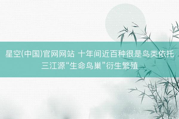 星空(中国)官网网站 十年间近百种很是鸟类依托三江源“生命鸟巢”衍生繁殖