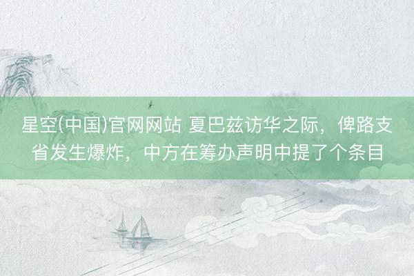 星空(中国)官网网站 夏巴兹访华之际，俾路支省发生爆炸，中方在筹办声明中提了个条目