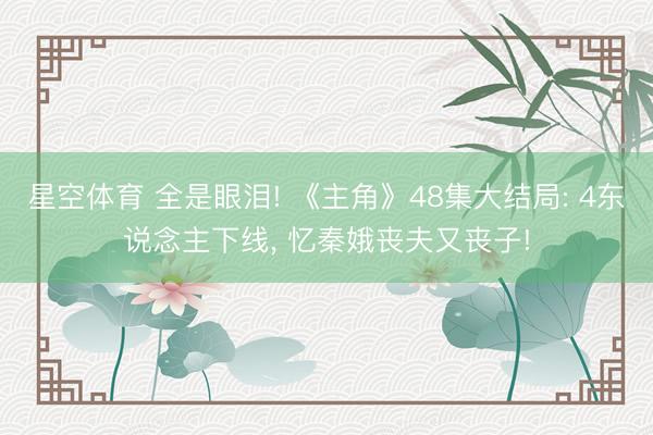 星空体育 全是眼泪! 《主角》48集大结局: 4东说念主下线， 忆秦娥丧夫又丧子!