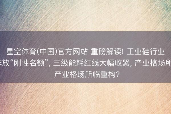 星空体育(中国)官方网站 重磅解读! 工业硅行业首设碳排放“刚性名额”， 三级能耗红线大幅收紧， 产业格场所临重构?
