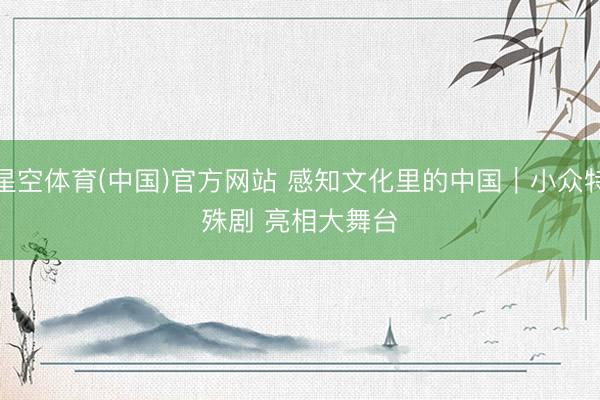 星空体育(中国)官方网站 感知文化里的中国|小众特殊剧 亮相大舞台